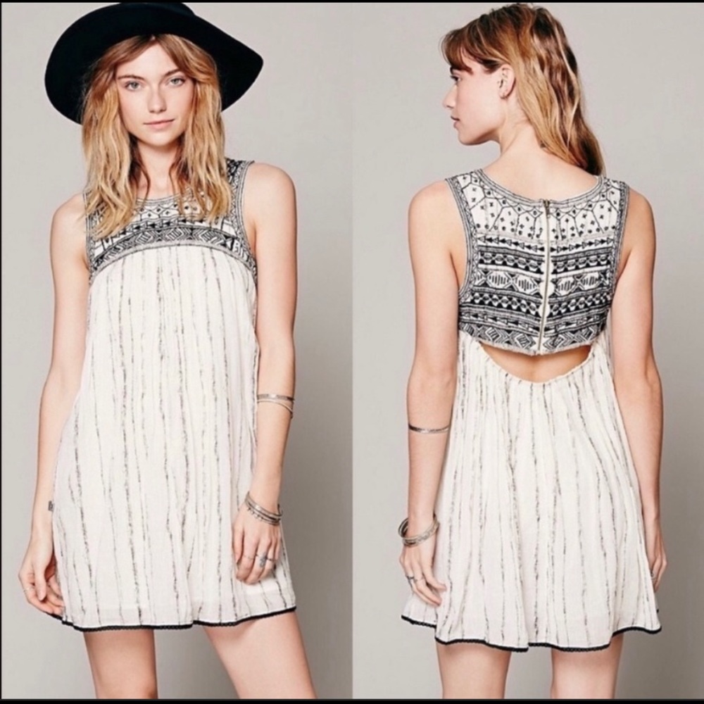 FREE PEOPLE BEADED MINI DRESS